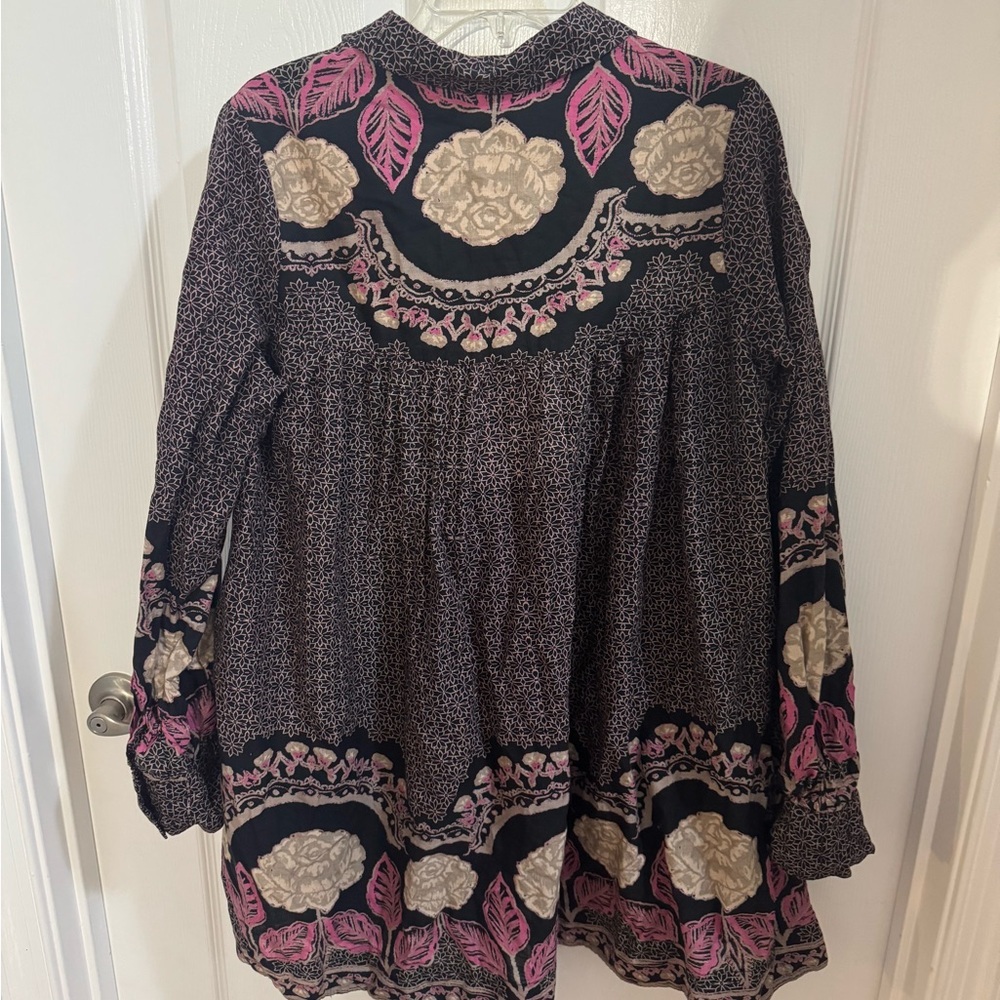 Women's Smell The Roses Printed Babydoll Mini Dress - Picture 3 of 6